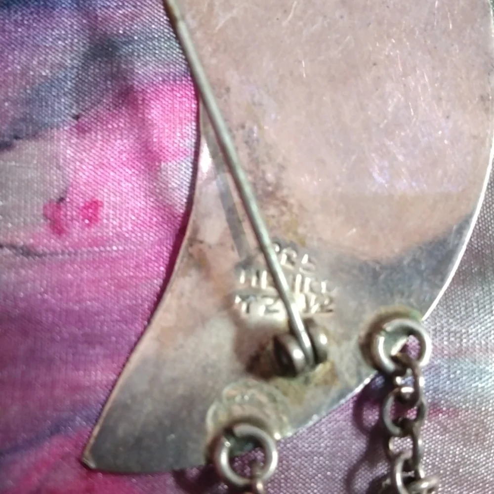 Sterling moon and stars brooch